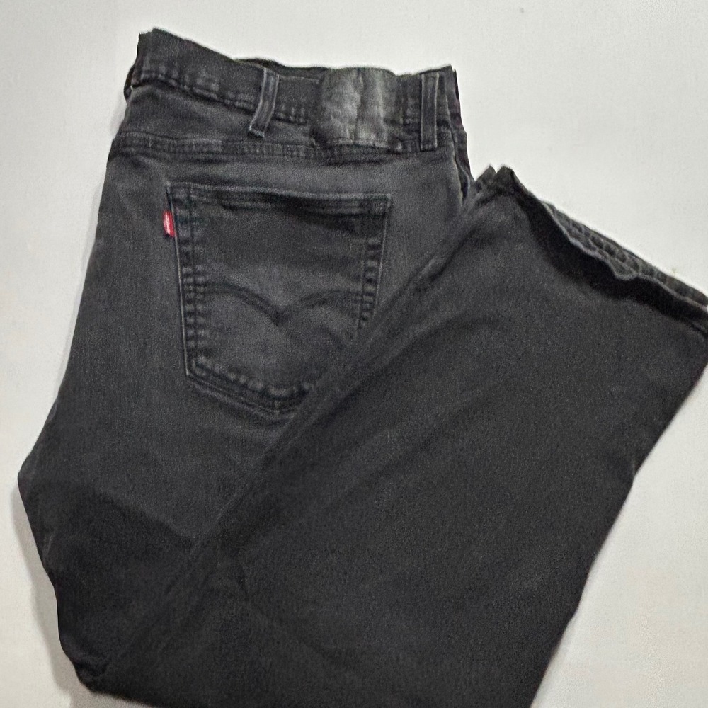 Levis 541 Athletic Taper Jeans Mens 41x27 Washed Black Denim Stretch 5-Pocket